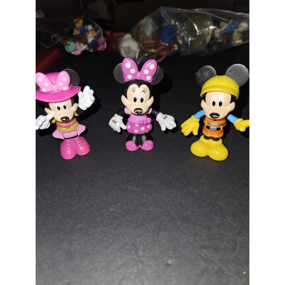 Lot Of 3 Disney Mickey And Minnie Figures Pvc Stand And Sit - Picture 1 of 5